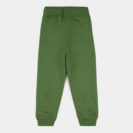 Boys Fleece Pajama Basic-Olive Green