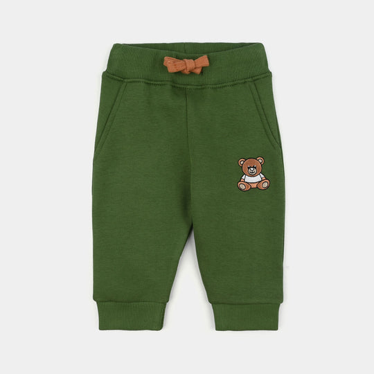 Infant Boys Fleece Pajama Bear - Olive Green