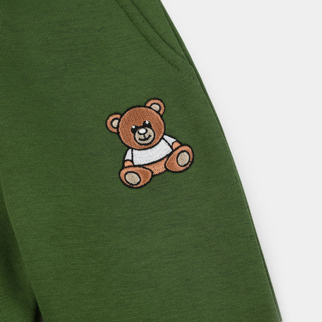 Infant Boys Fleece Pajama Bear - Olive Green
