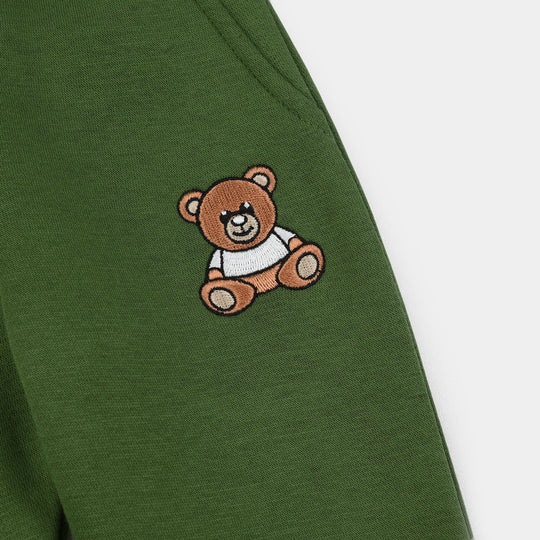 Infant Boys Fleece Pajama Bear - Olive Green