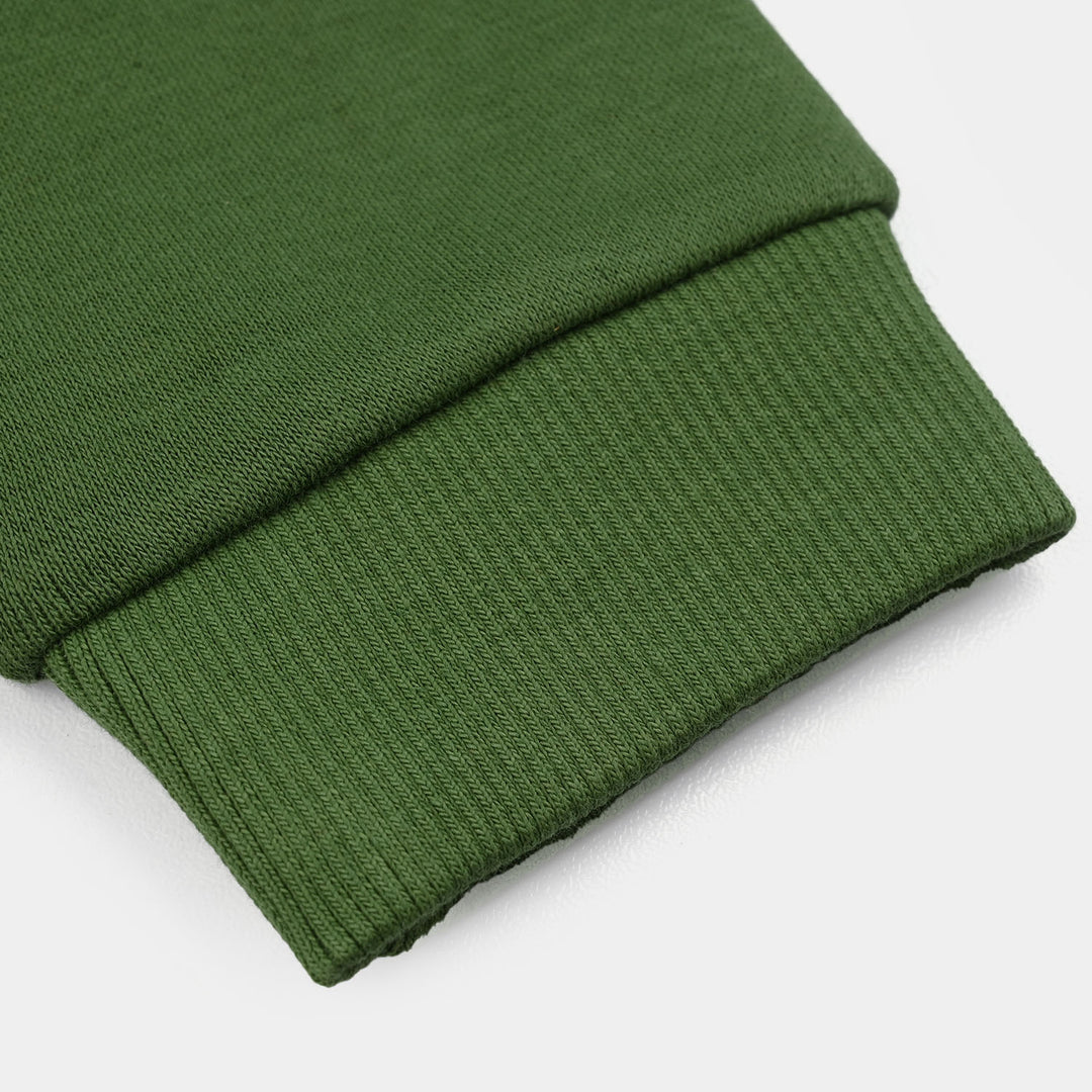 Infant Boys Fleece Pajama Bear - Olive Green