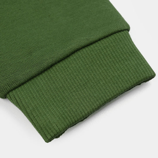 Infant Boys Fleece Pajama Bear - Olive Green