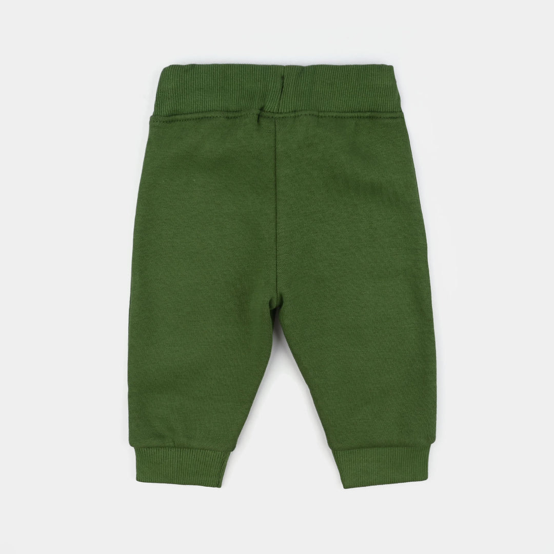 Infant Boys Fleece Pajama Bear - Olive Green
