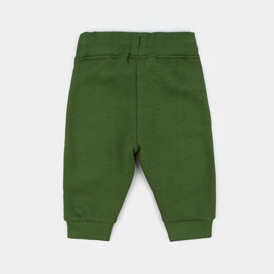 Infant Boys Fleece Pajama Bear - Olive Green