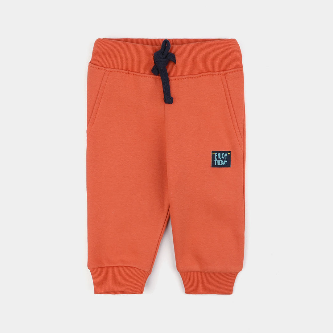 Infant Boys Fleece Pajama Enjoy - Orange