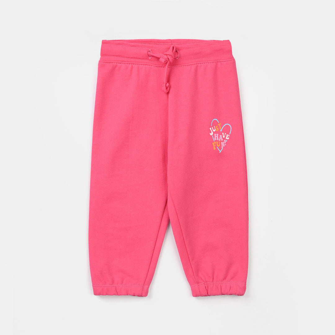 Infant Girls Jersey Terry Pajama Pants – Fuchsia Pink