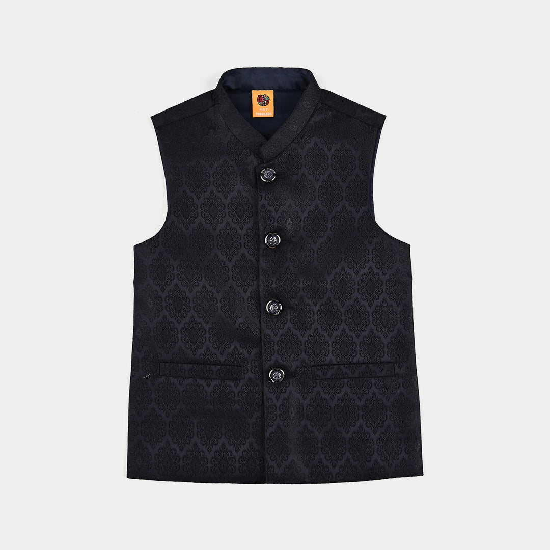 Boys Poly Viscose Waist coat - Navy