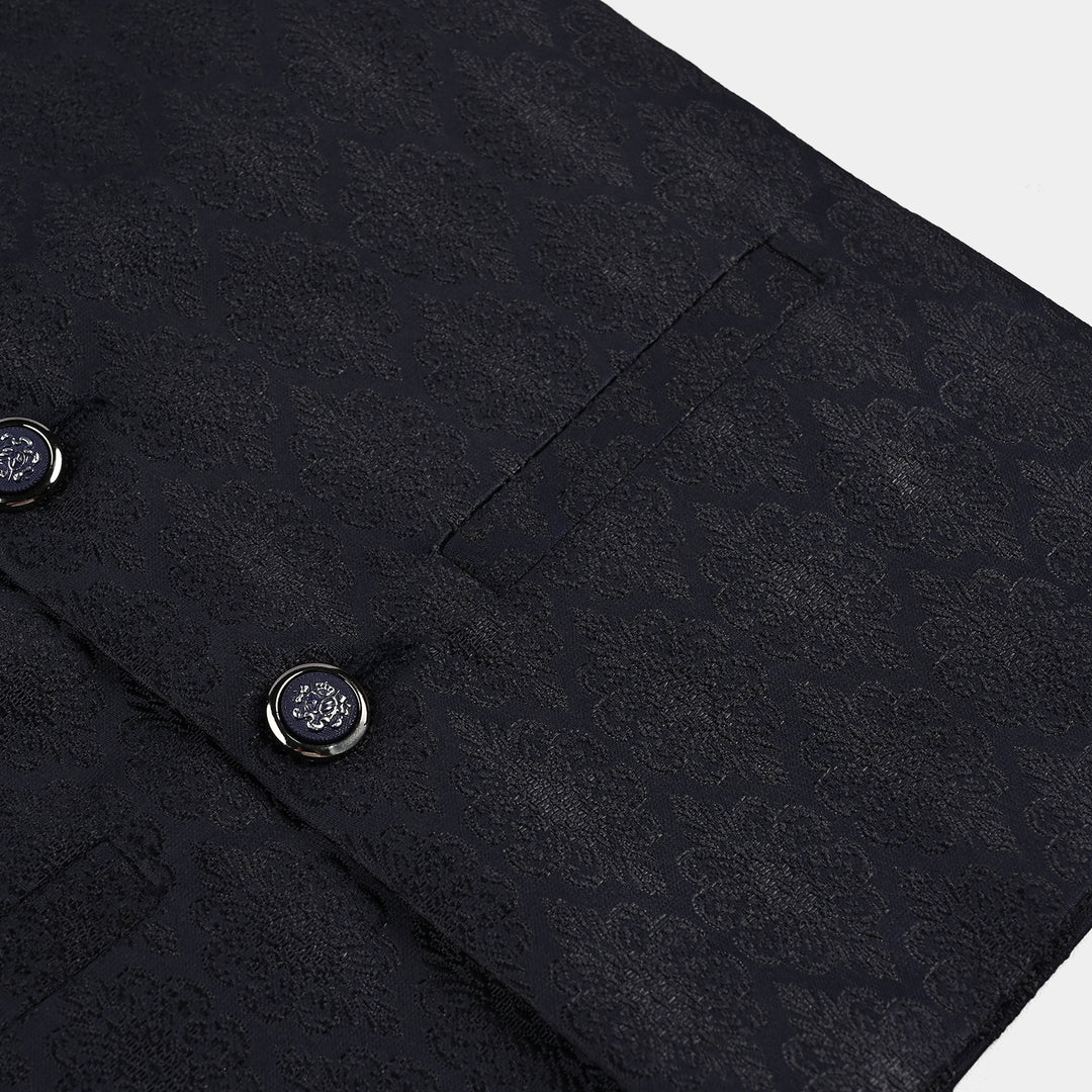 Boys Poly Viscose Waist coat - Navy