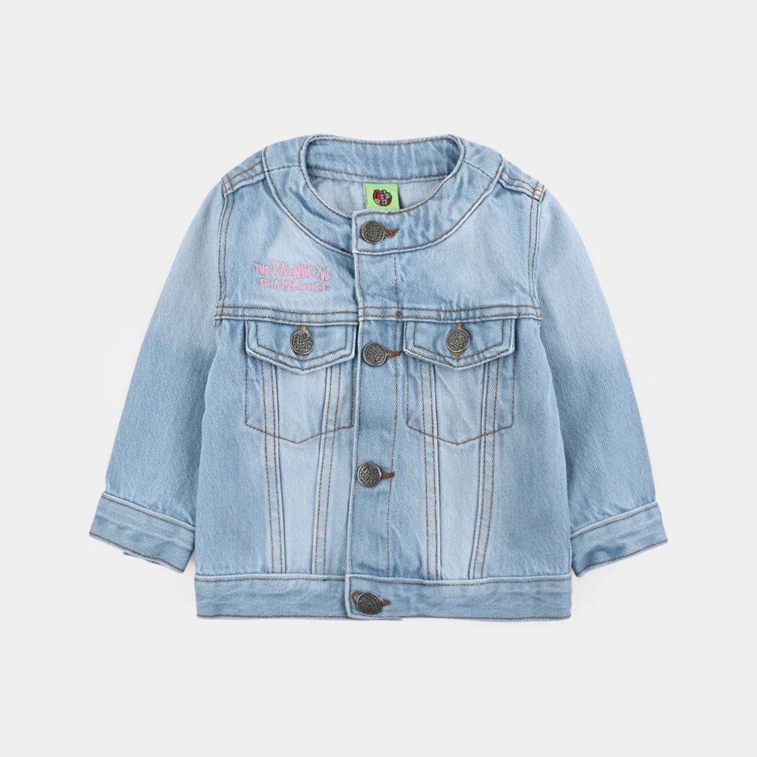 Infant Girls Denim Stretch Woven Jacket Rainbow-Ice Blue