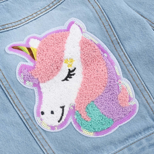 Infant Girls Denim Stretch Woven Jacket Rainbow-Ice Blue