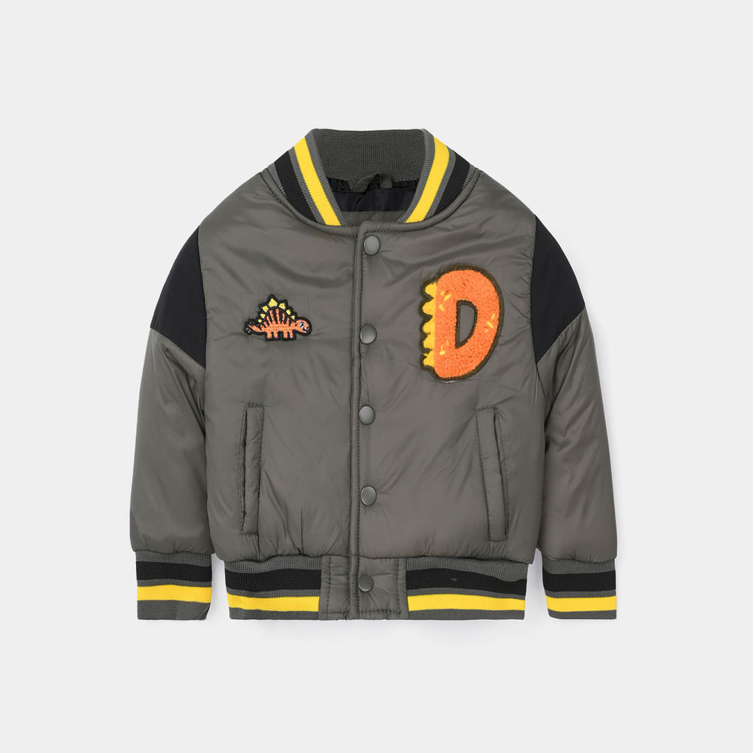 Infant Boys Quilted Jacket Little Dino-Olive