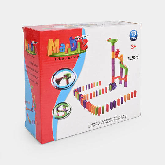 Super Marble Deluxe Race Game – 79-Piece Set