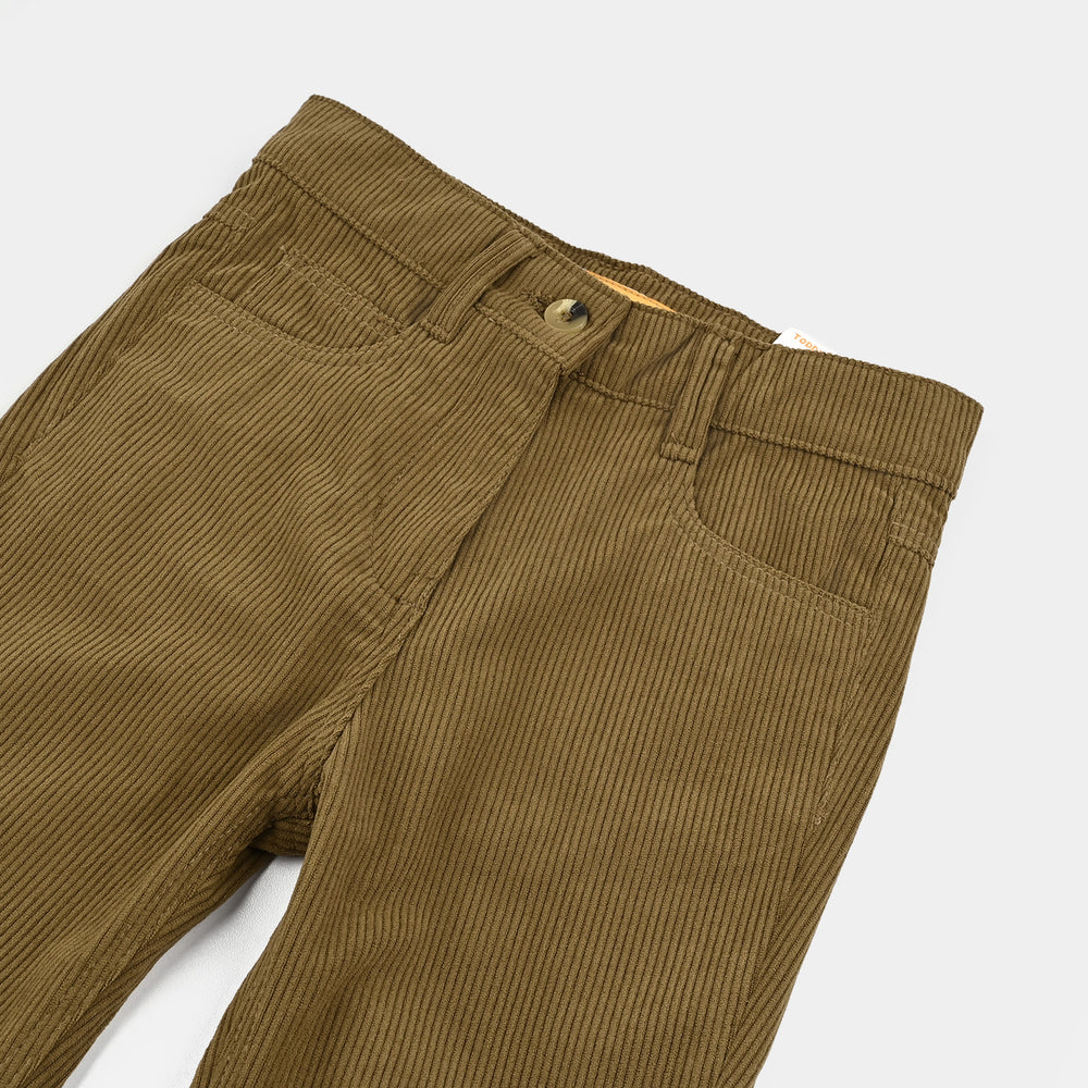 Girls Corduroy Pant Slit - GREEN