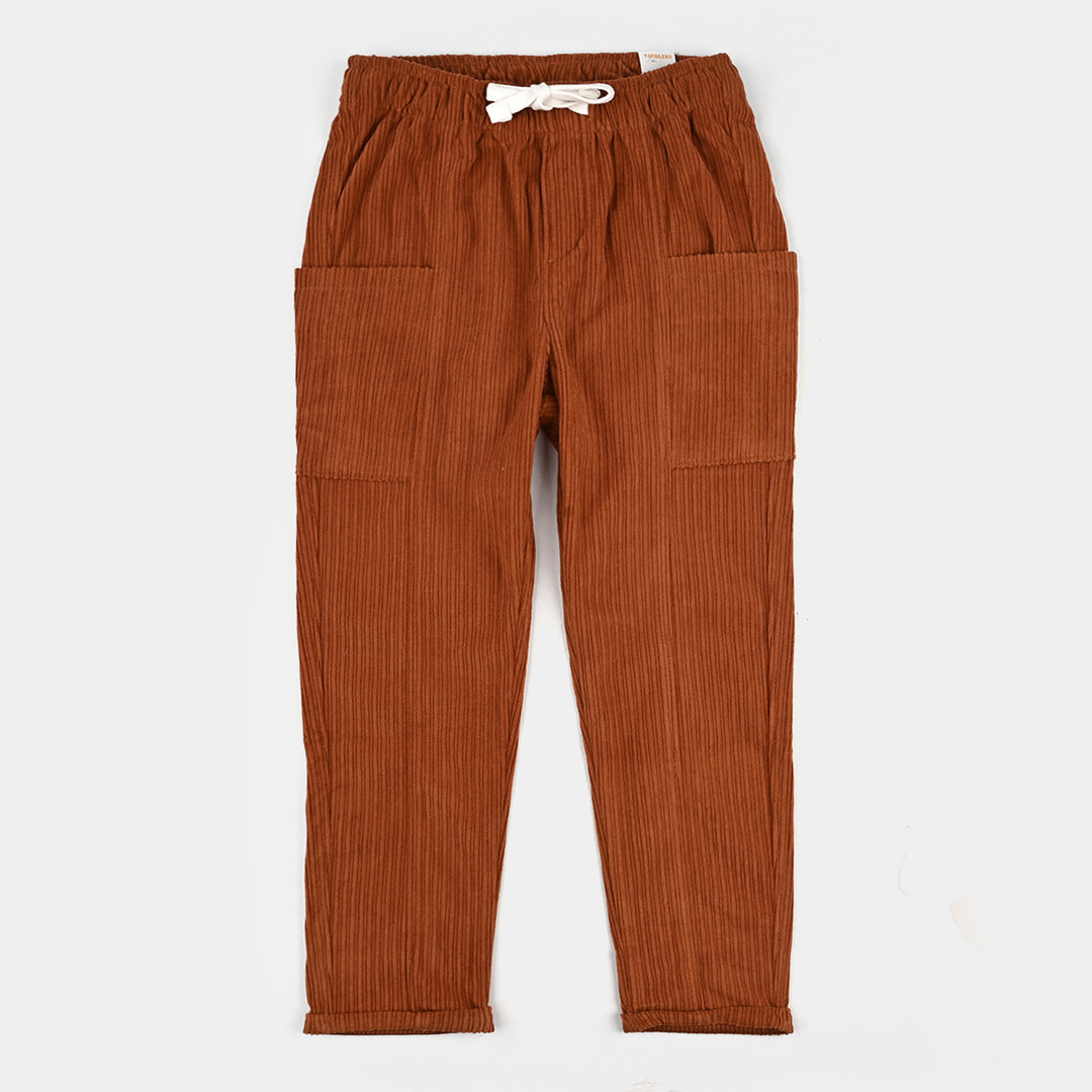Girls Corduroy Pant Seam - Rust