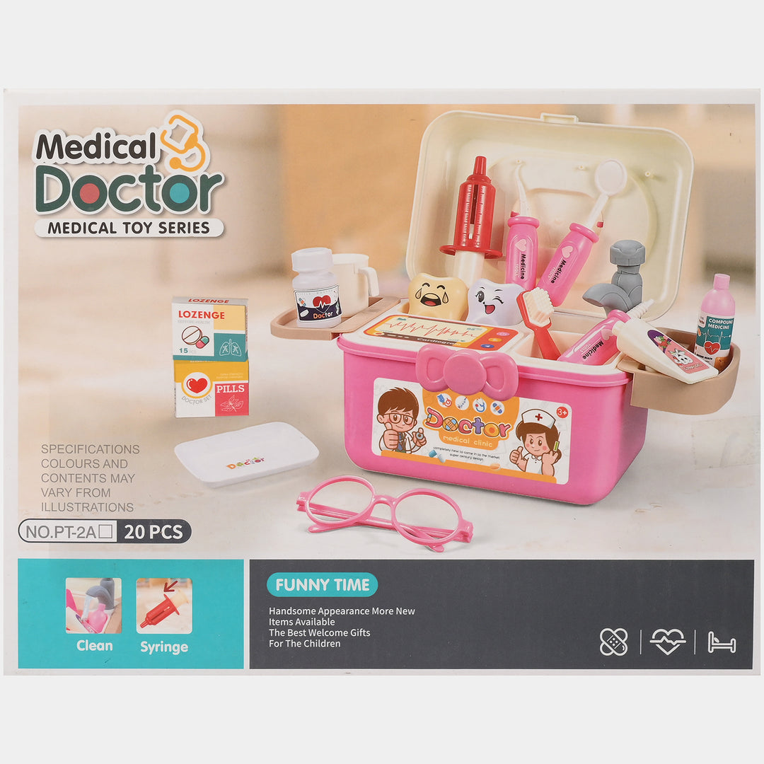 Doctor Medical Toy With Light 21-Piece Pretend Playset For Kids