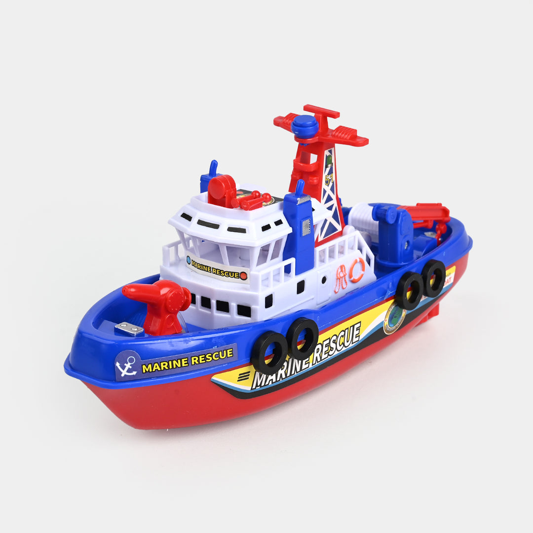 Fire Boat Toy Auto Water Spraying Educational Music Light
