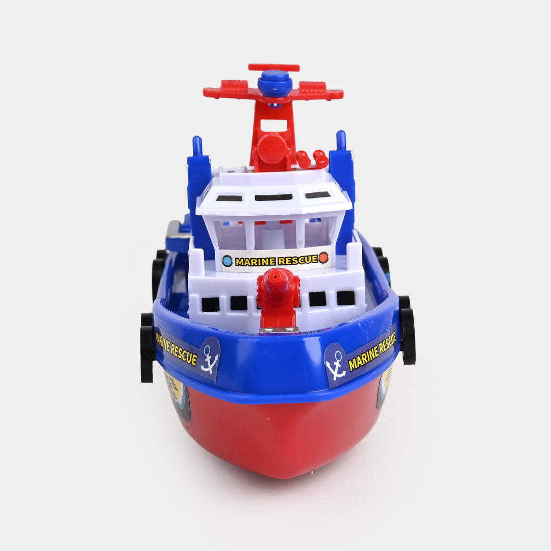 Fire Boat Toy Auto Water Spraying Educational Music Light
