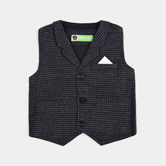 Infant Boys Flannel 3PC Suit-Little Gentle-Navy/White