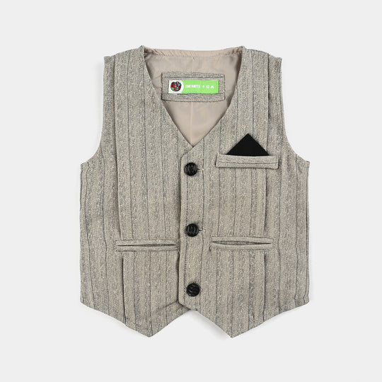 Infant Boys Yarn Dyed 3PC Suit - Grey/Black