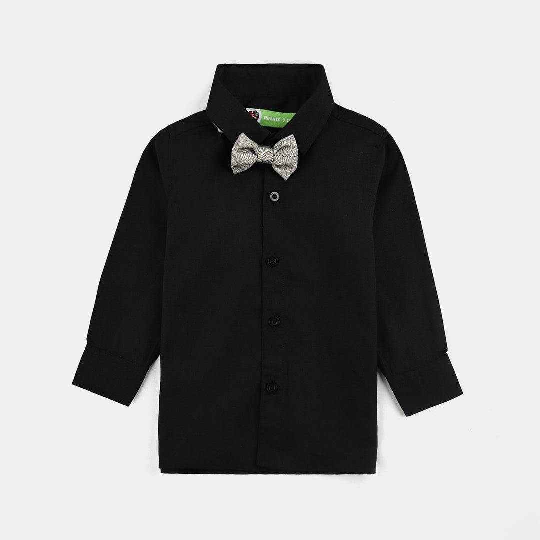 Infant Boys Yarn Dyed 3PC Suit - Grey/Black