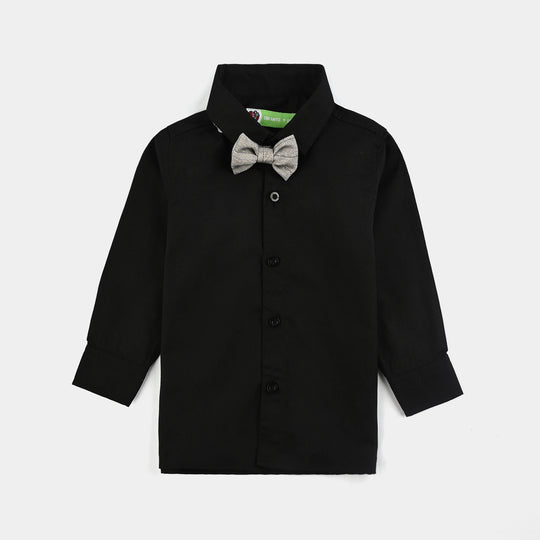 Infant Boys Yarn Dyed 3PC Suit - Grey/Black