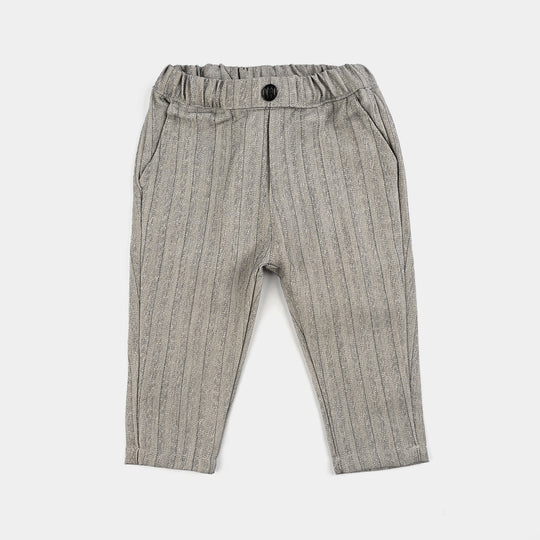 Infant Boys Yarn Dyed 3PC Suit - Grey/Black