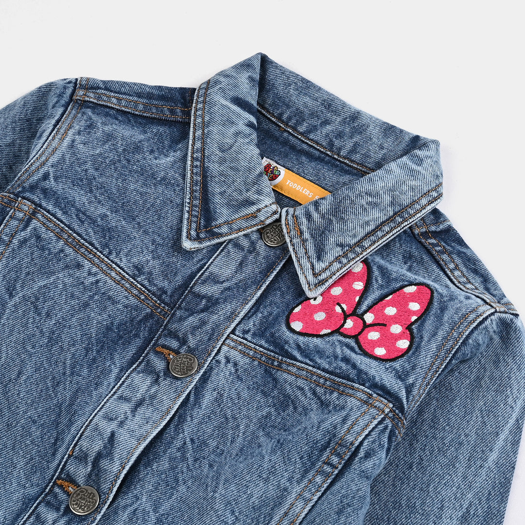 Girls Denim Stretch Woven Jacket - Light Blue