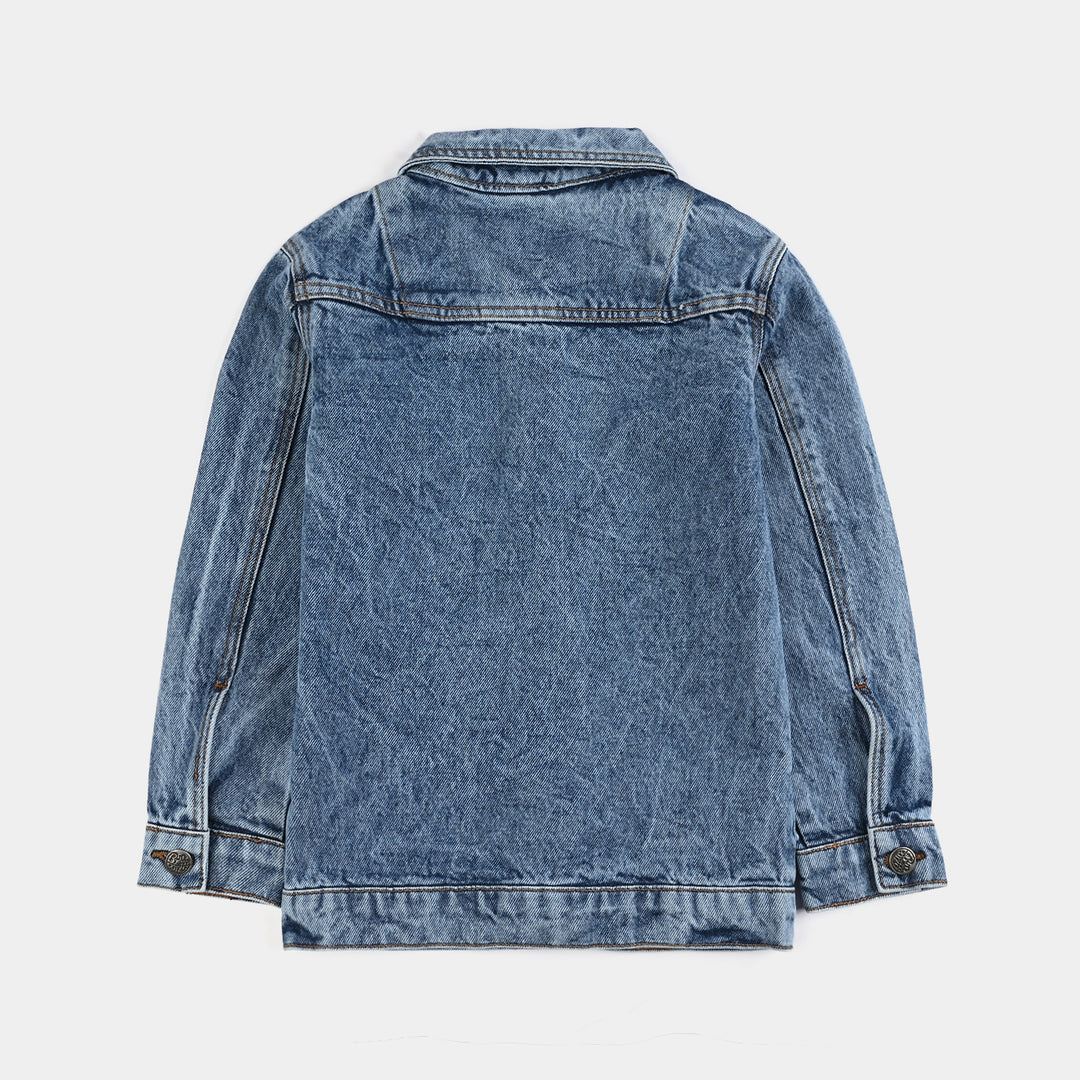 Girls Denim Stretch Woven Jacket - Light Blue
