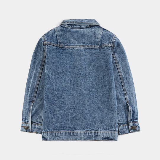 Girls Denim Stretch Woven Jacket - Light Blue