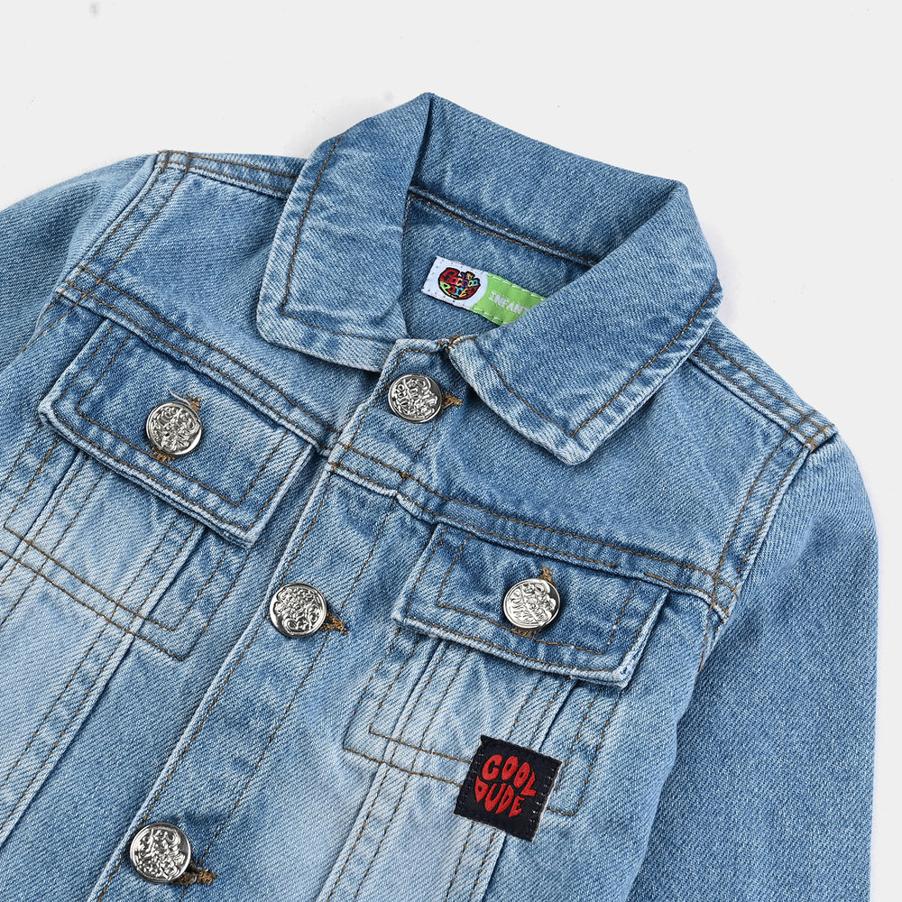 Infant Boys Denim Stretch Jacket - Mid Blue