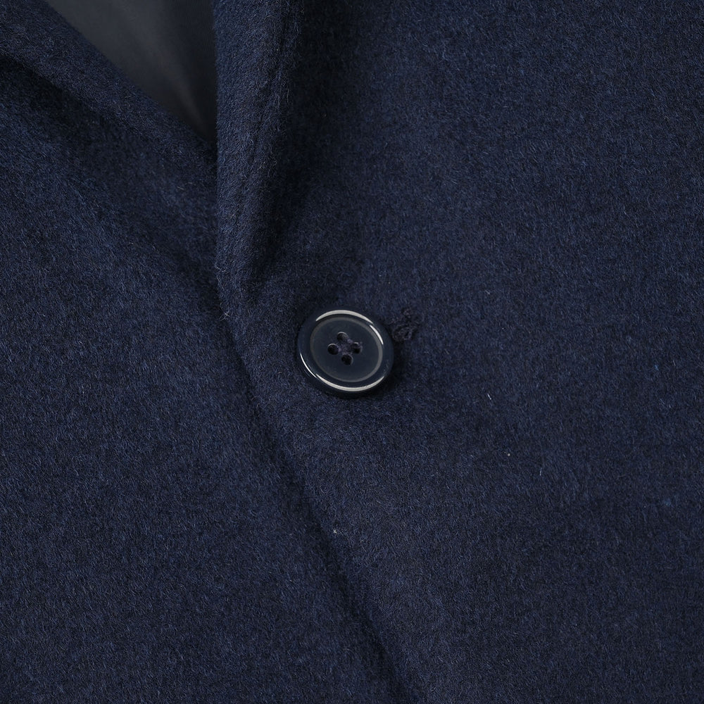 Boys Wool Trench Coat Horn - Navy