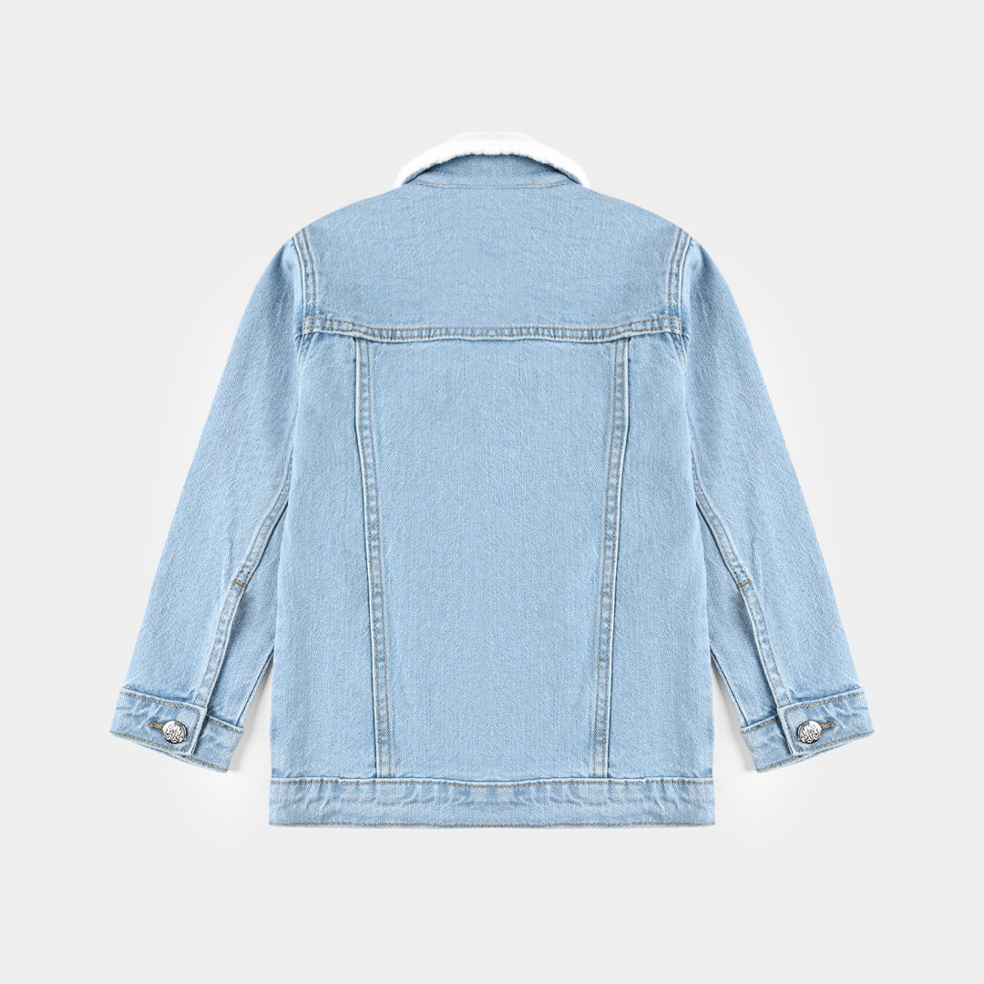 Girls Denim Stretch Jacket Just Have Fun-LT.Blue