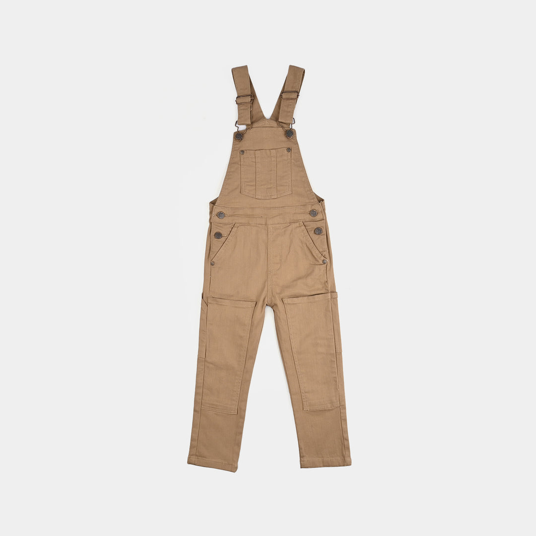 Boys Denim Stretch Dangri Panel - Brown