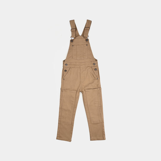 Boys Denim Stretch Dangri Panel - Brown