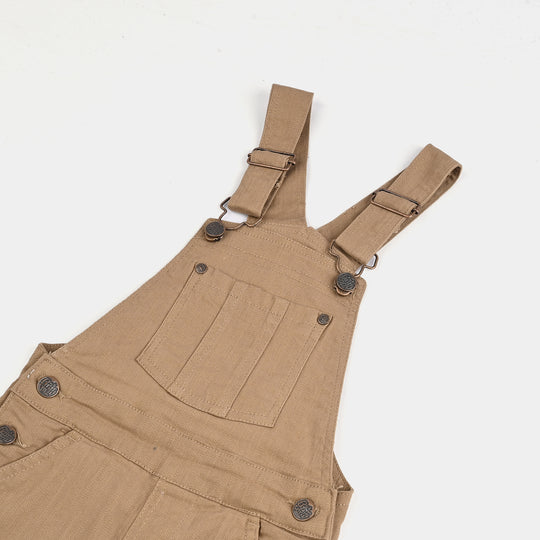 Boys Denim Stretch Dangri Panel - Brown