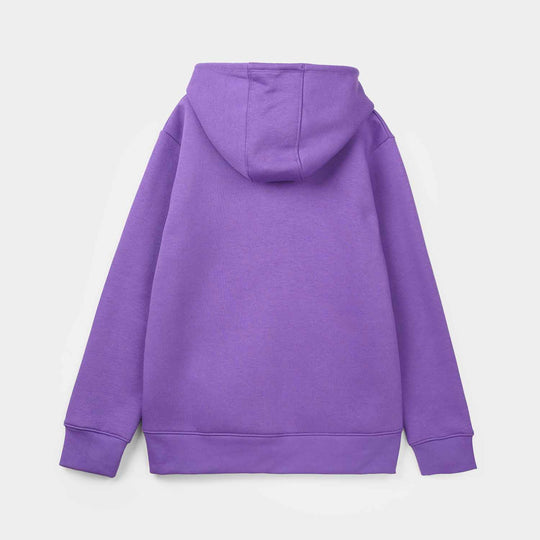 Girls Fleece Knitted Jacket Basic - Purple