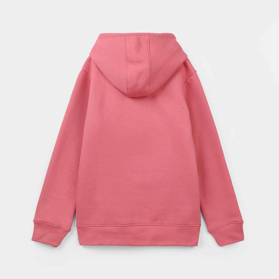 Girls Fleece Knitted Jacket Basic - Pink
