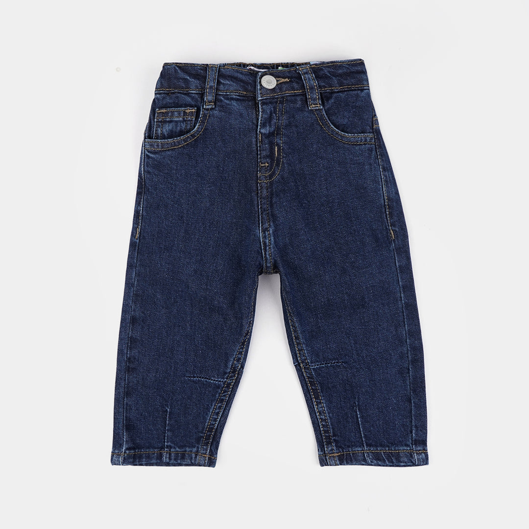 Infant Boys Denim Stretch Pant Darted Balloon Fit Denim-DARK BLUE