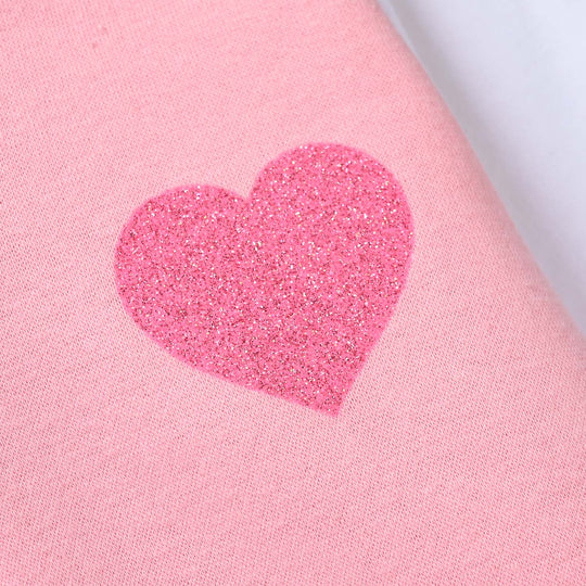Teens Girls Fleece 2 Piece Set (Heart) - Pink
