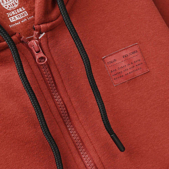 Boys Fleece Knitted Jacket Basic - Red