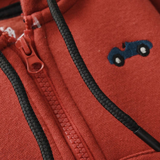 Infant Boys Fleece Knitted Jacket - Red