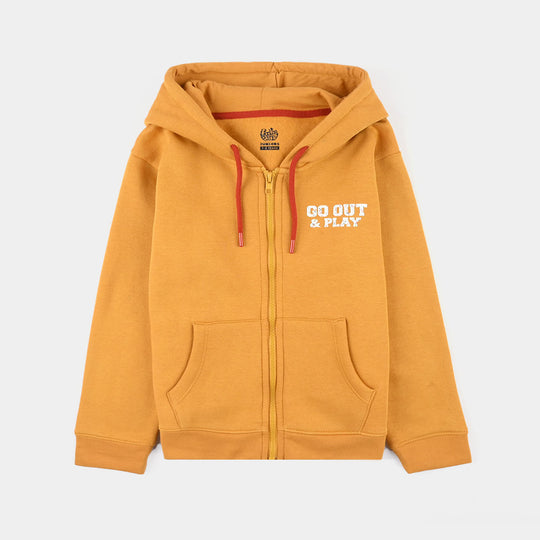 Boys Fleece Knitted Jacket Out & Play - Yellow