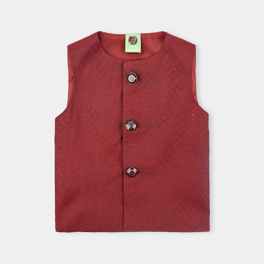 Infant Boys Poly Viscose 3Piece Suit (RHYTHMIC)-RED