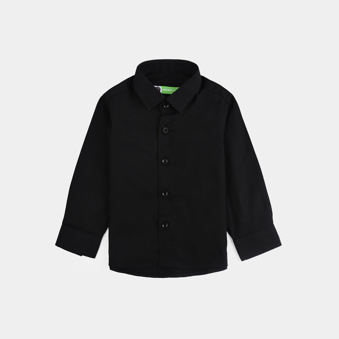 Infant Boys Cotton Poplin Formal Shirt-BLACK
