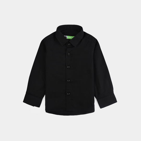Infant Boys Cotton Poplin Formal Shirt-BLACK
