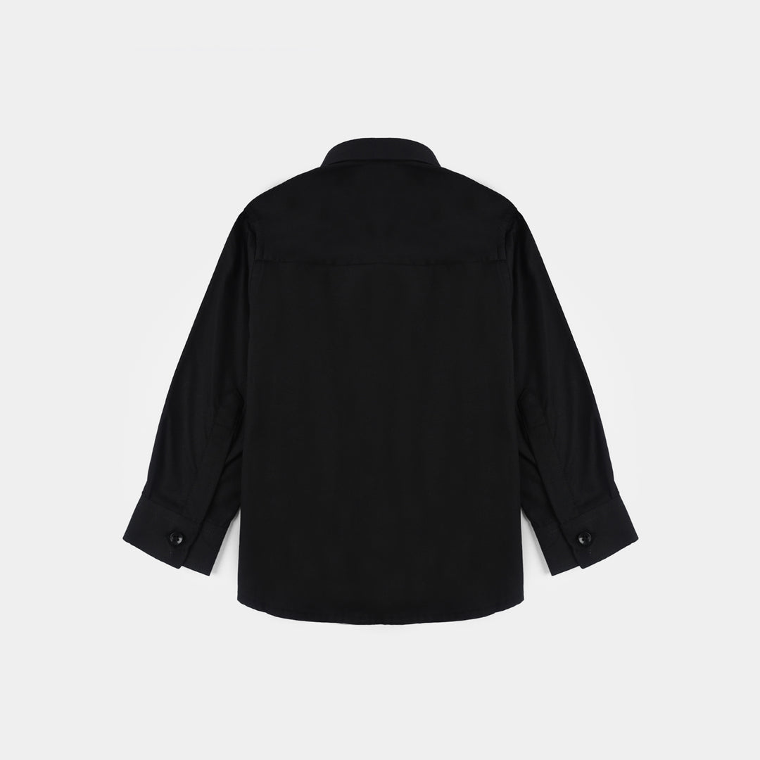 Infant Boys Cotton Poplin Formal Shirt-BLACK