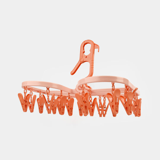 Baby Clothes Drying Hanger With Multiple Clips