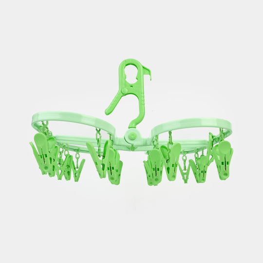 Baby Clothes Drying Hanger With Multiple Clips