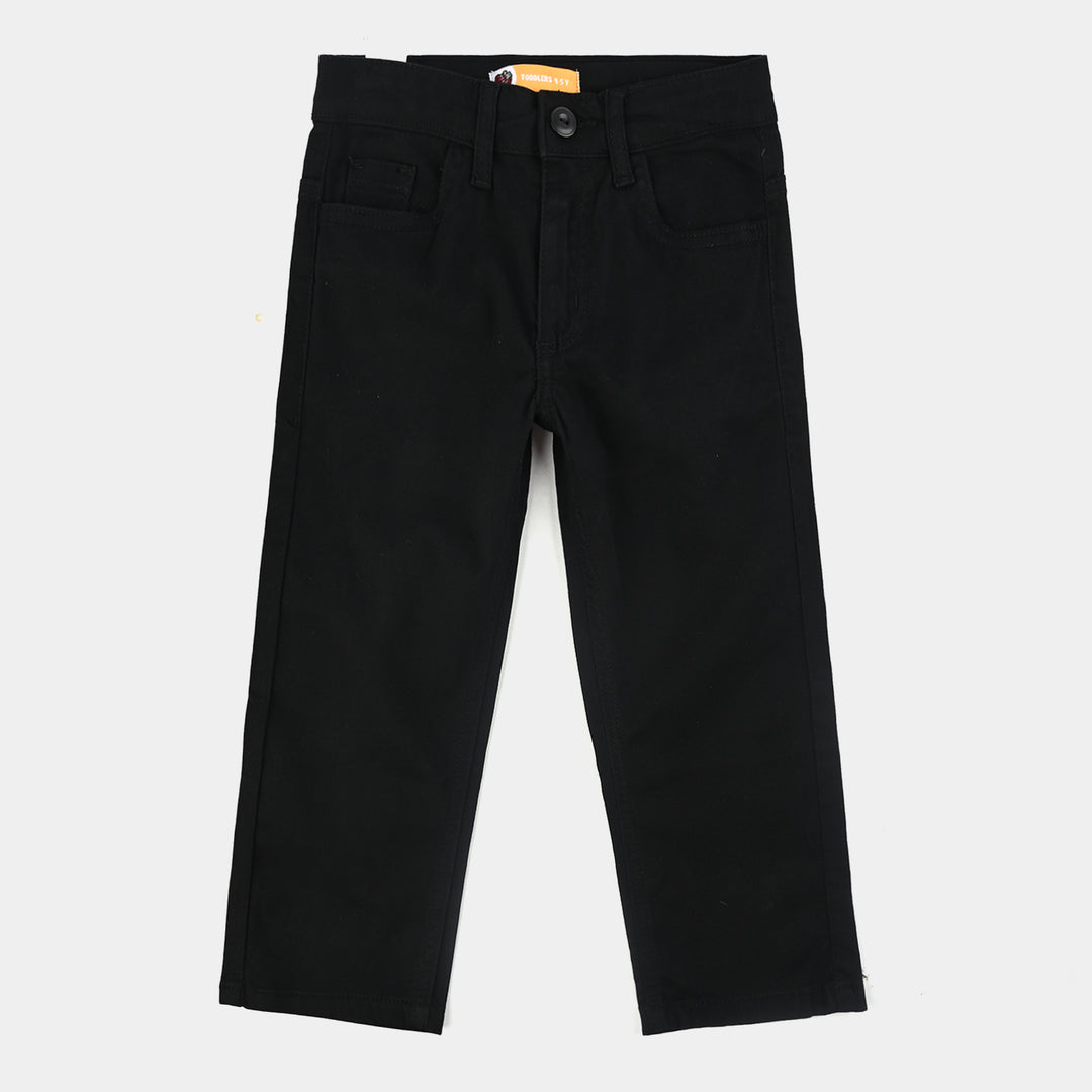 Boys Cotton Twill Pant Basic-BLACK