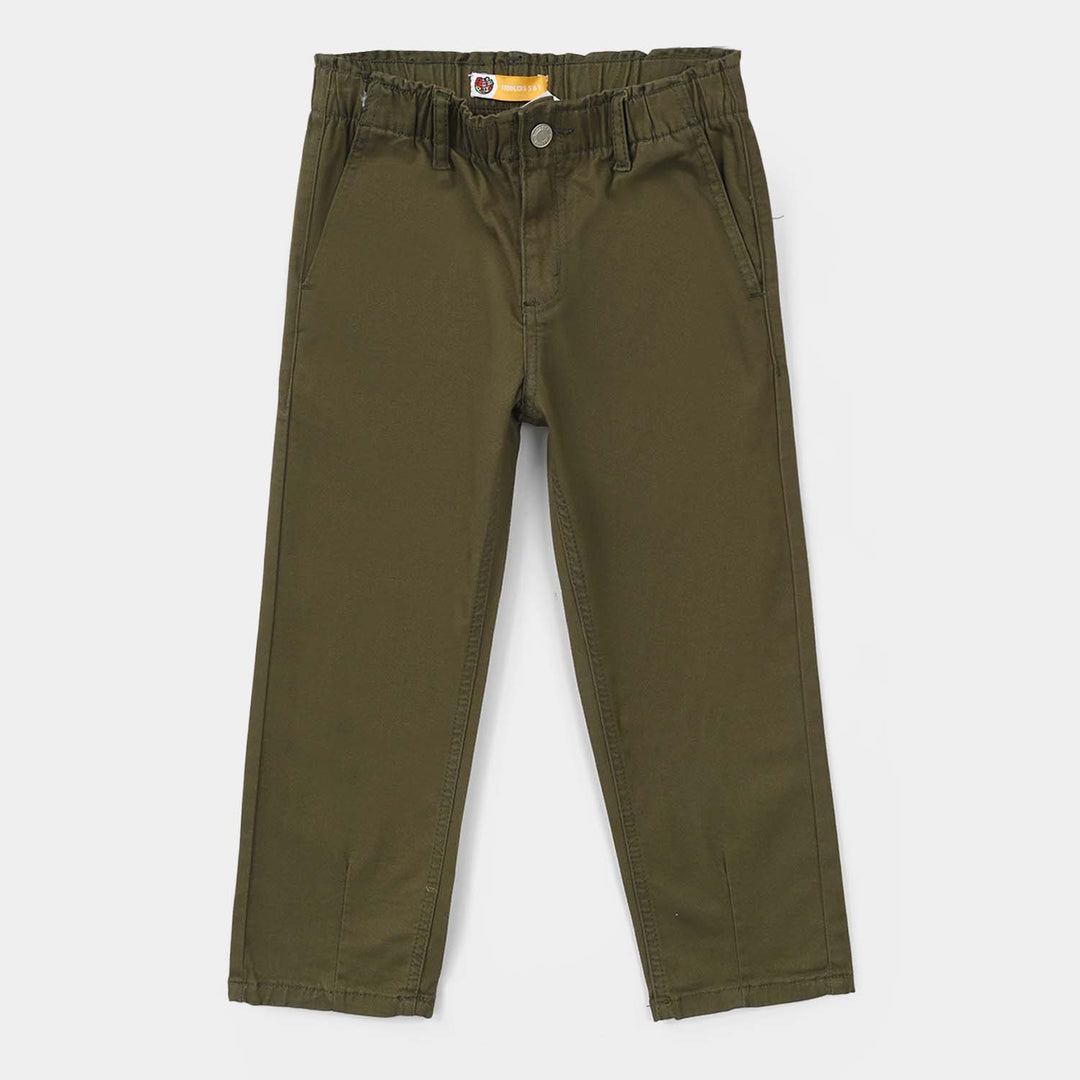 Girls Cotton Twill Pants - Olive Green